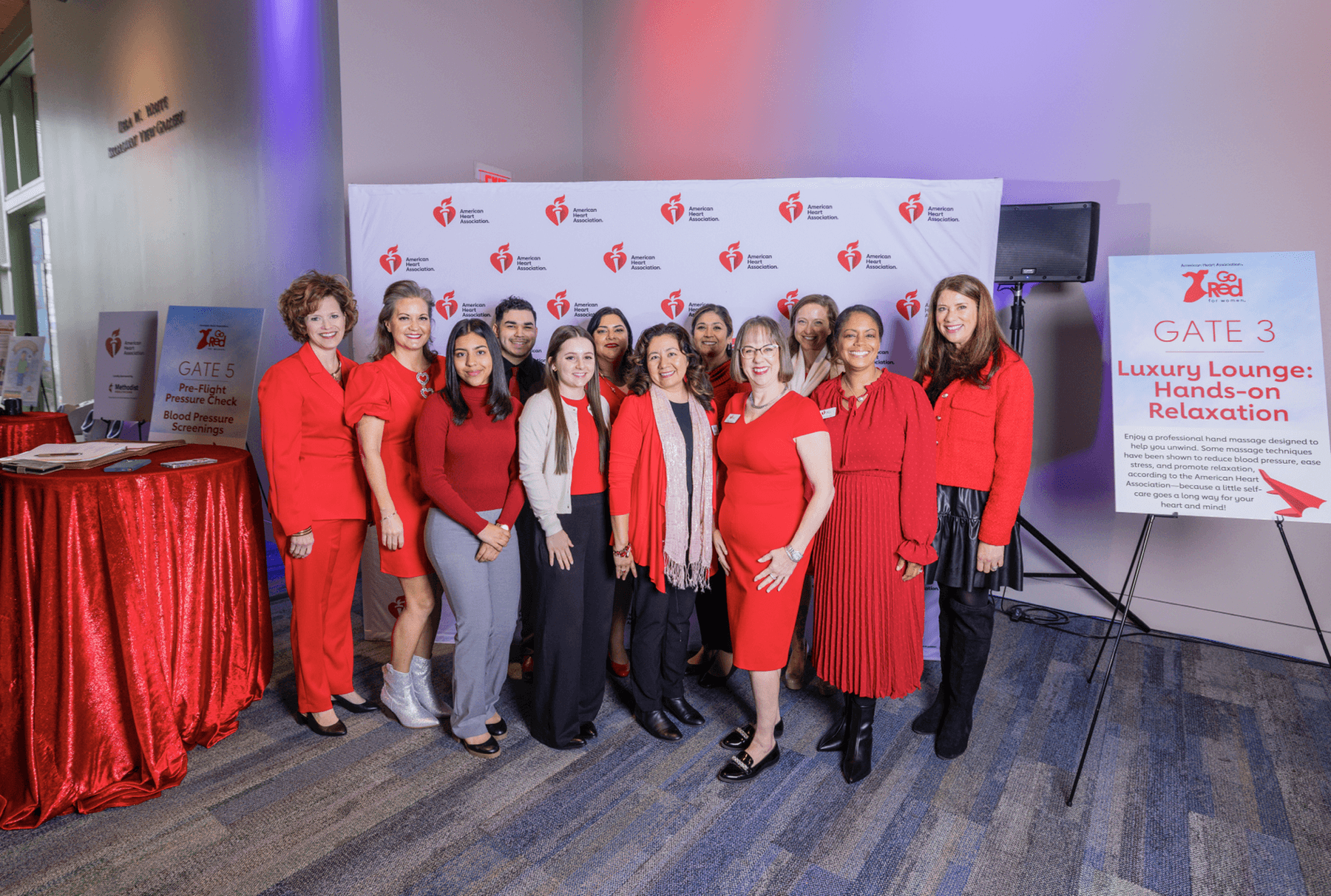 American Heart Association event guests gathered for a group portrait